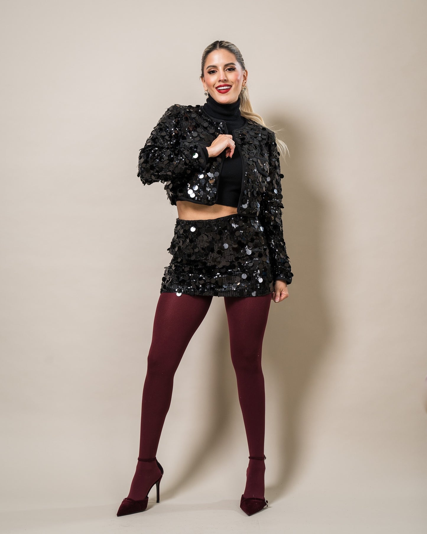 BLAZER NEGRO LENTEJUELA