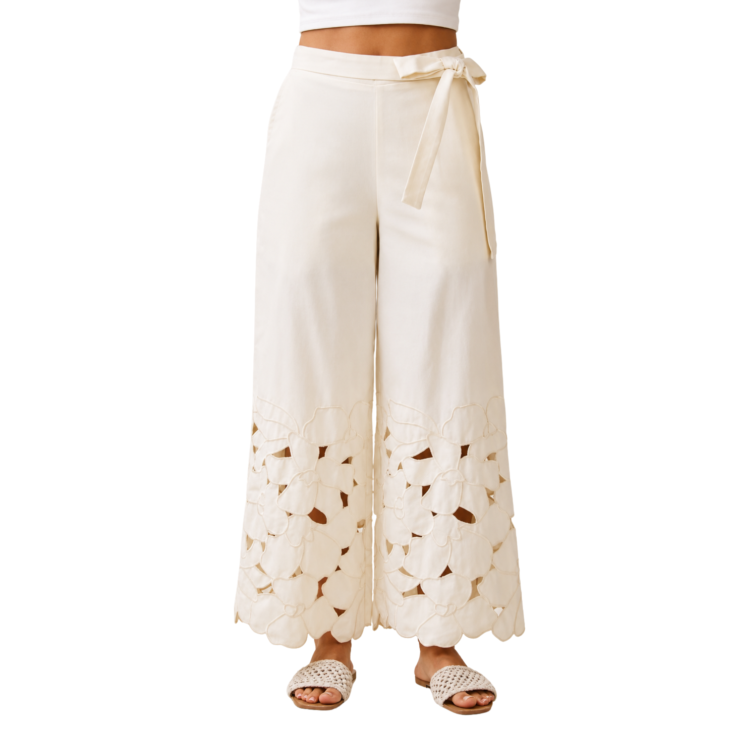 PANTALÓN BORDADO CREAM