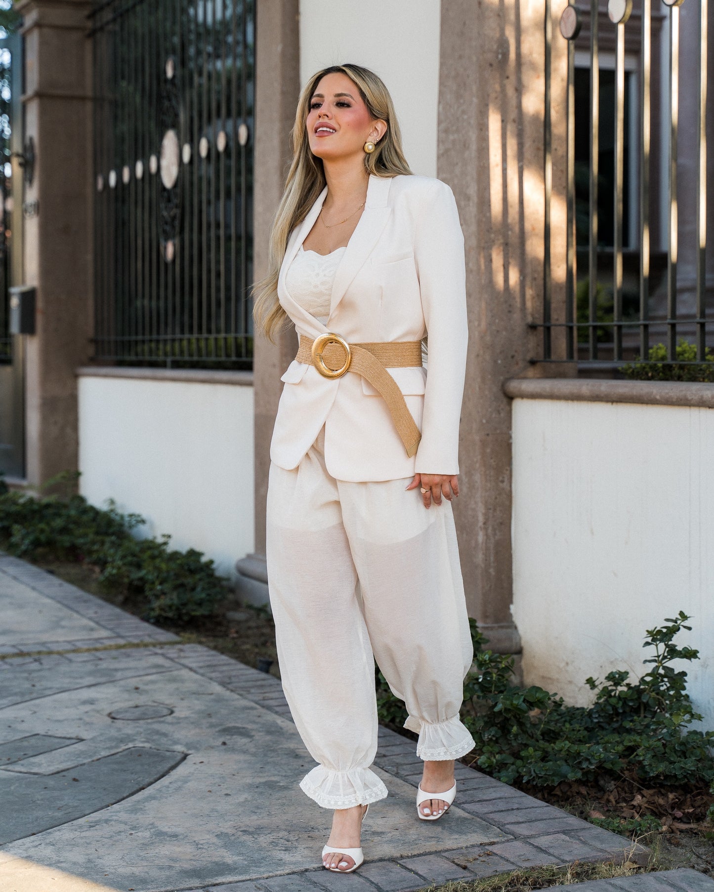 PANTALON GLOBO WHITE BEIGE