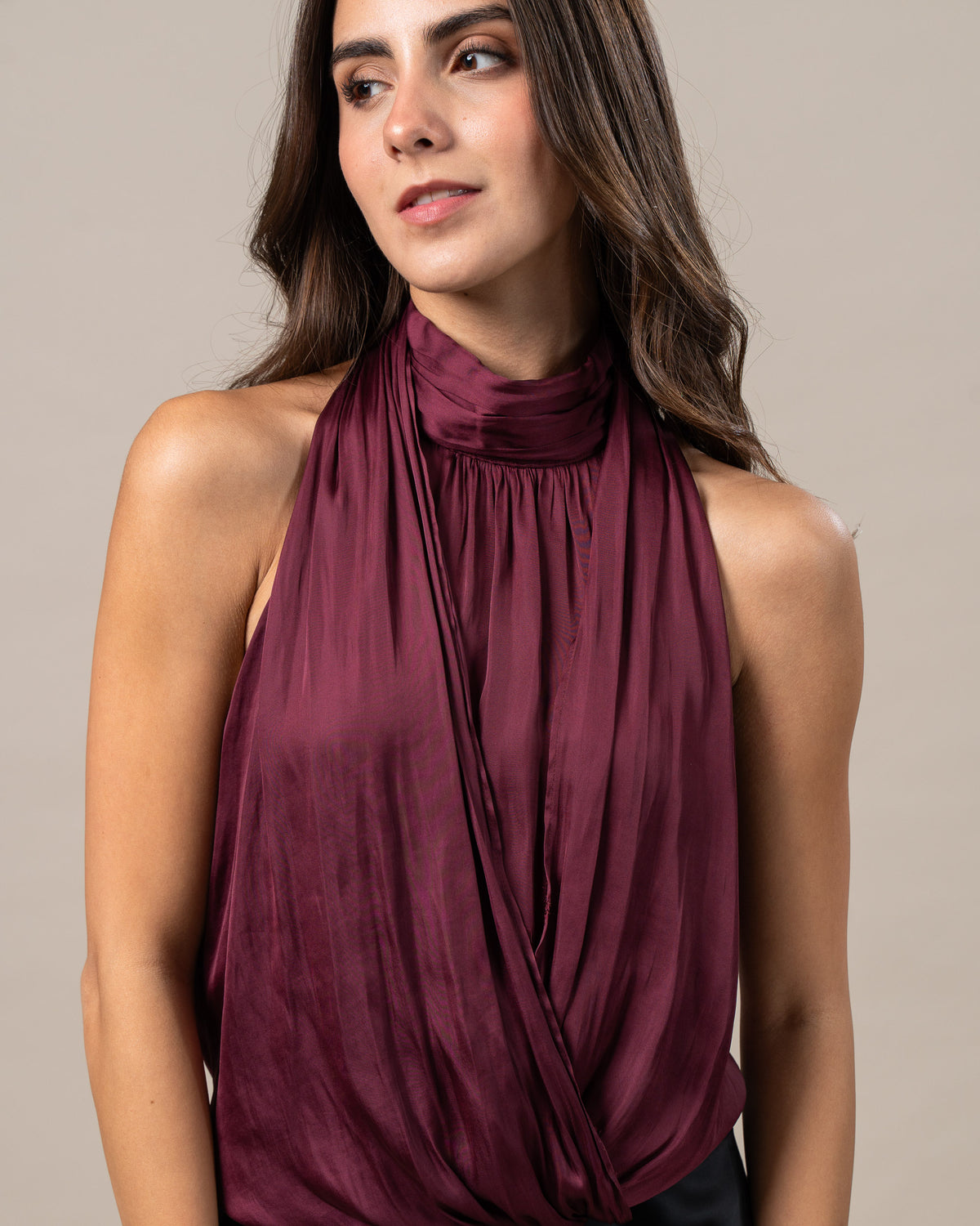 SATIN MIDI SKIRT