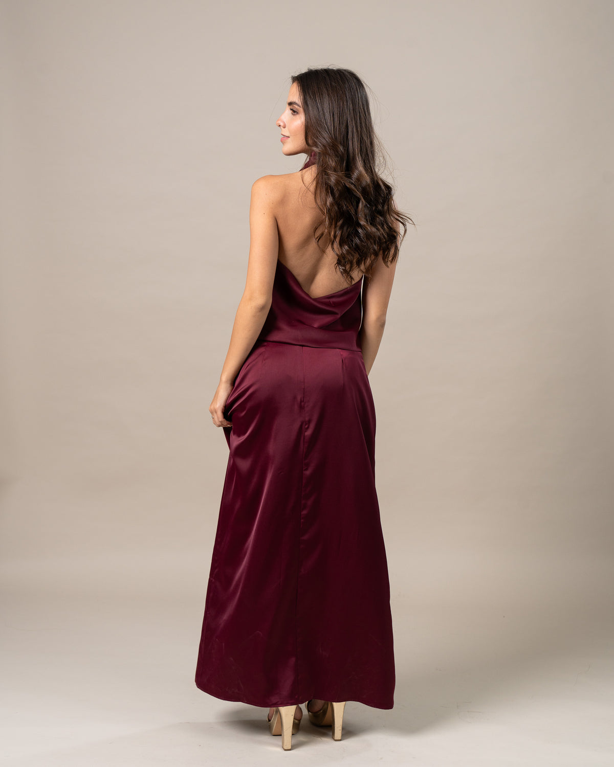 SATIN MIDI SKIRT