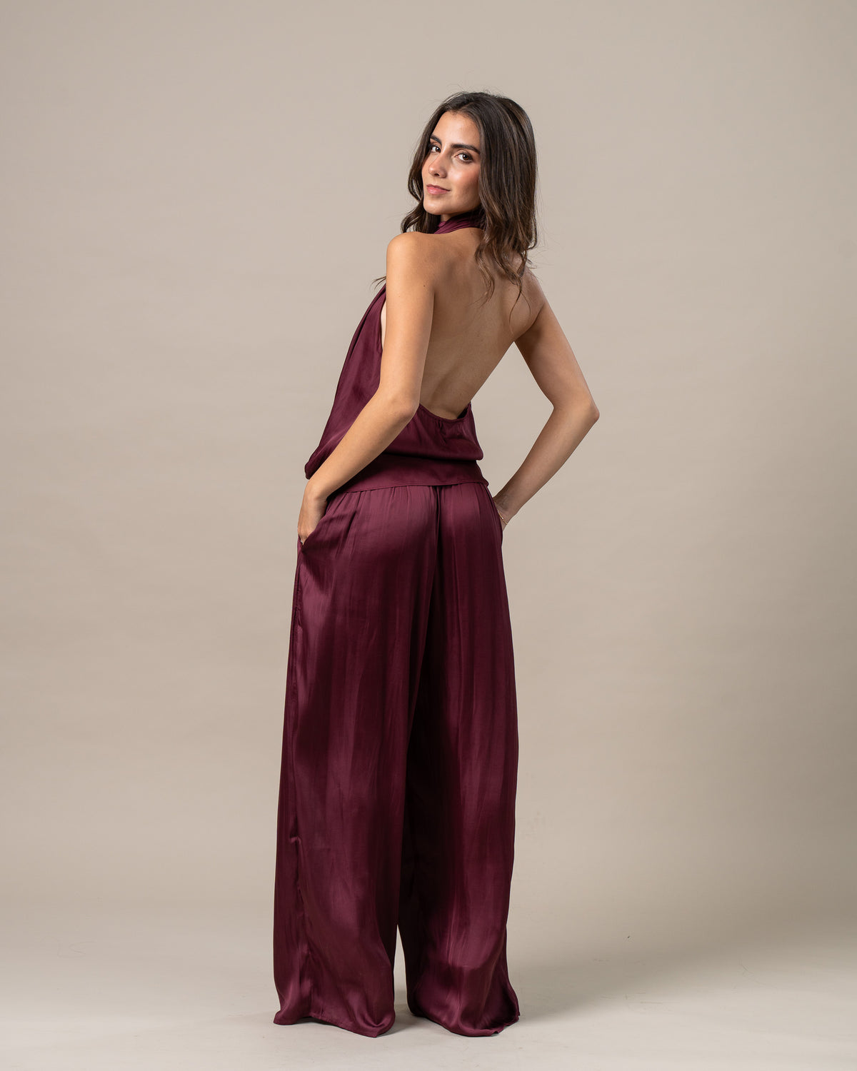 TIE SATIN PANTS