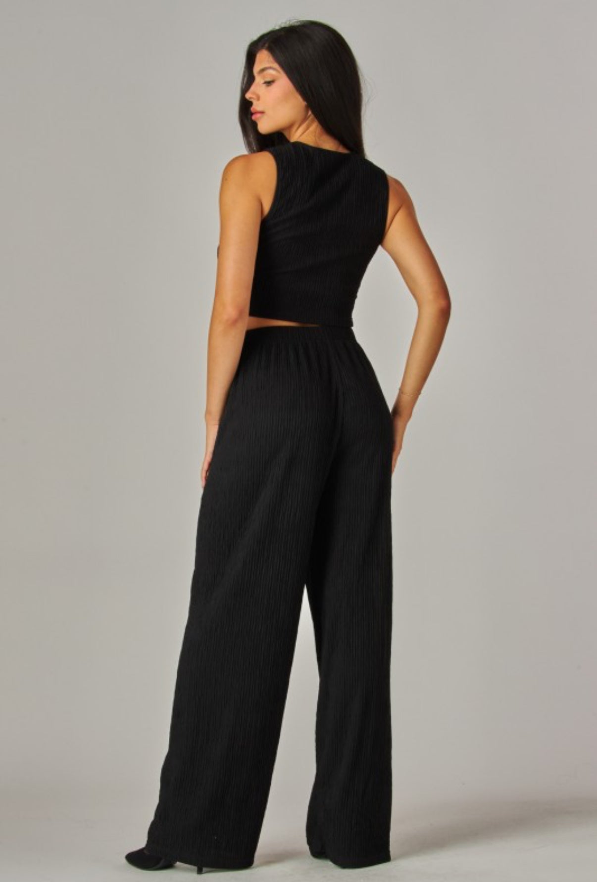 CONJUNTO PLISADO BOTONES DORADOS