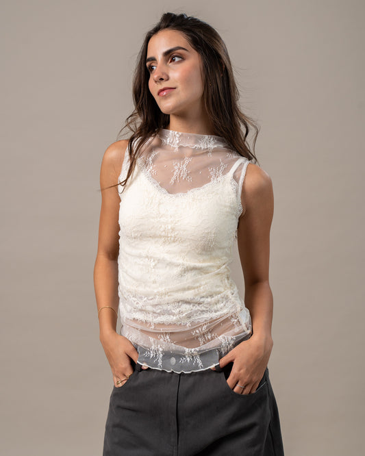 MESH LACE TOP