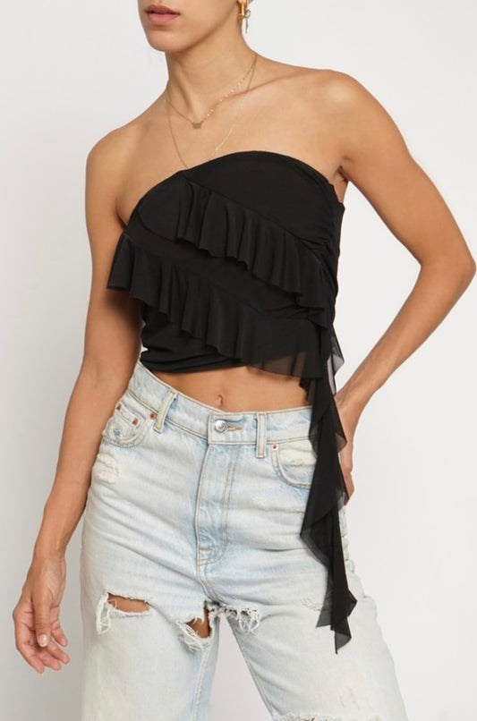 TOP RUFFLE MESH