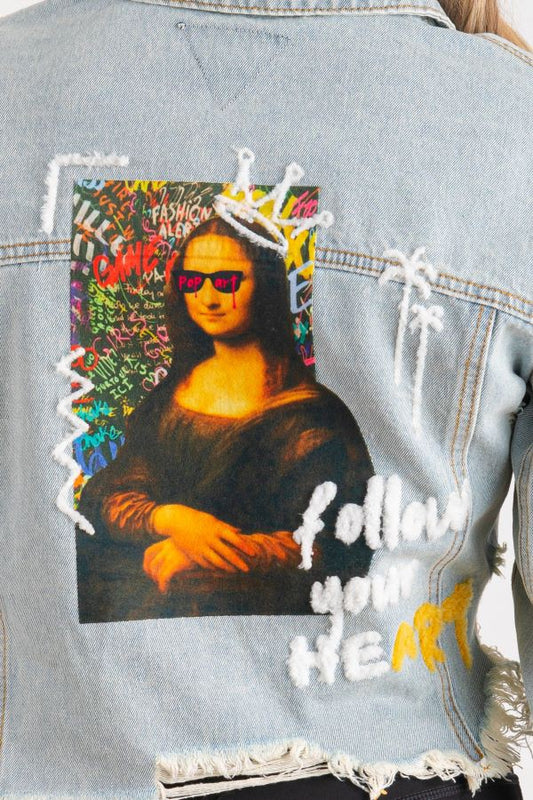 Denim Jacket Mona Lisa Pop ART