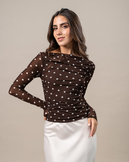 MESH POLKA DOT TOP
