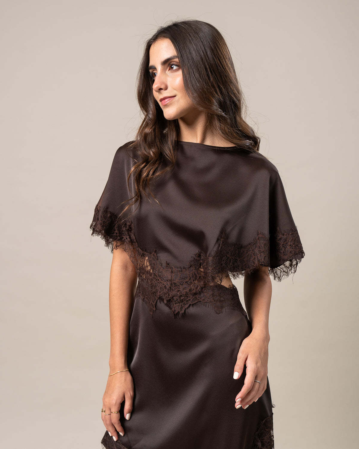 ASYMMETRIC LACE DRESS