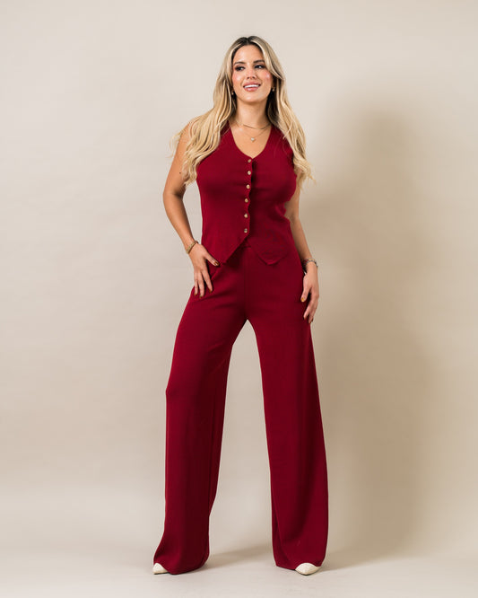 CONJUNTO DE PUNTO BURGUNDY