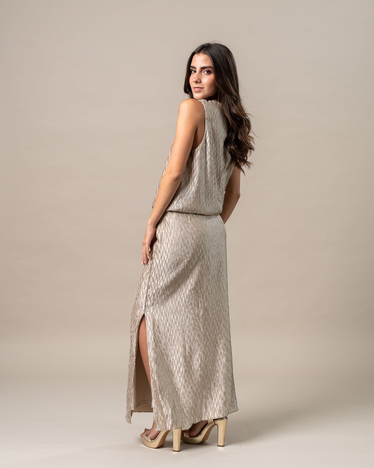 GOLDEN MUSE MIDI SKIRT