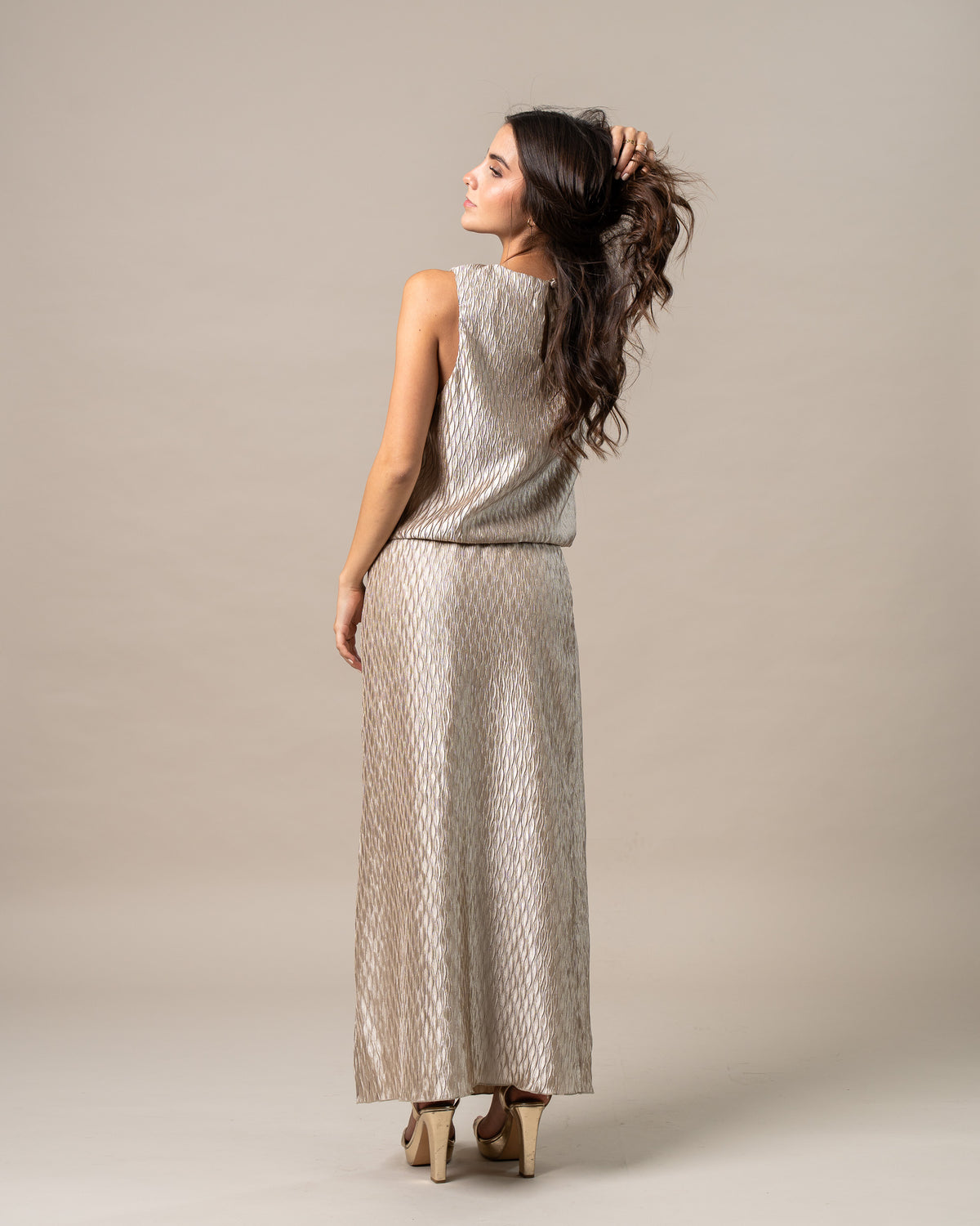 GOLDEN MUSE MIDI SKIRT