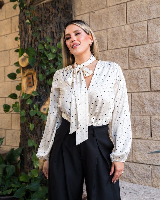BLUSA POLKA DOT CREAM