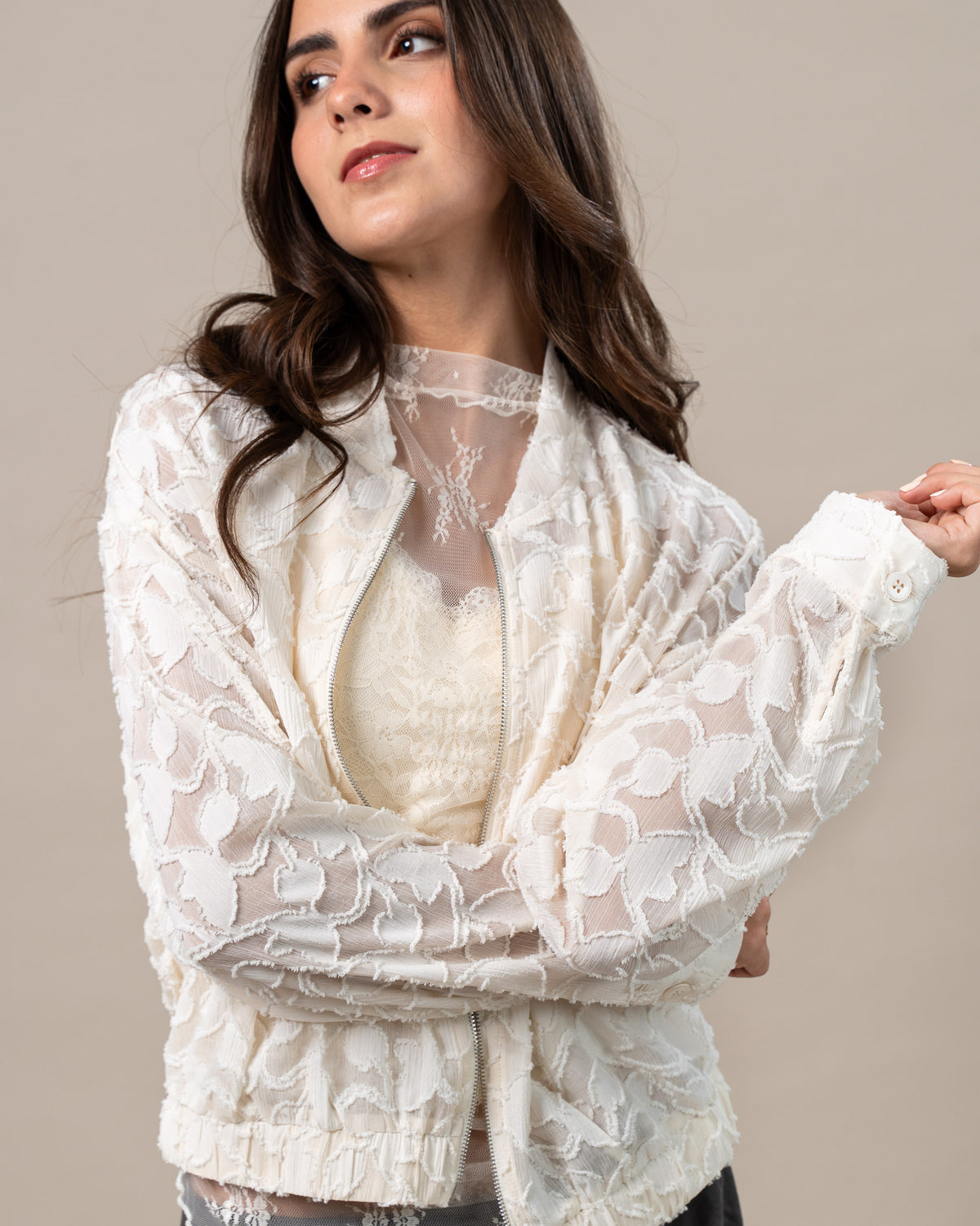 SHEER JACQUARD JACKET