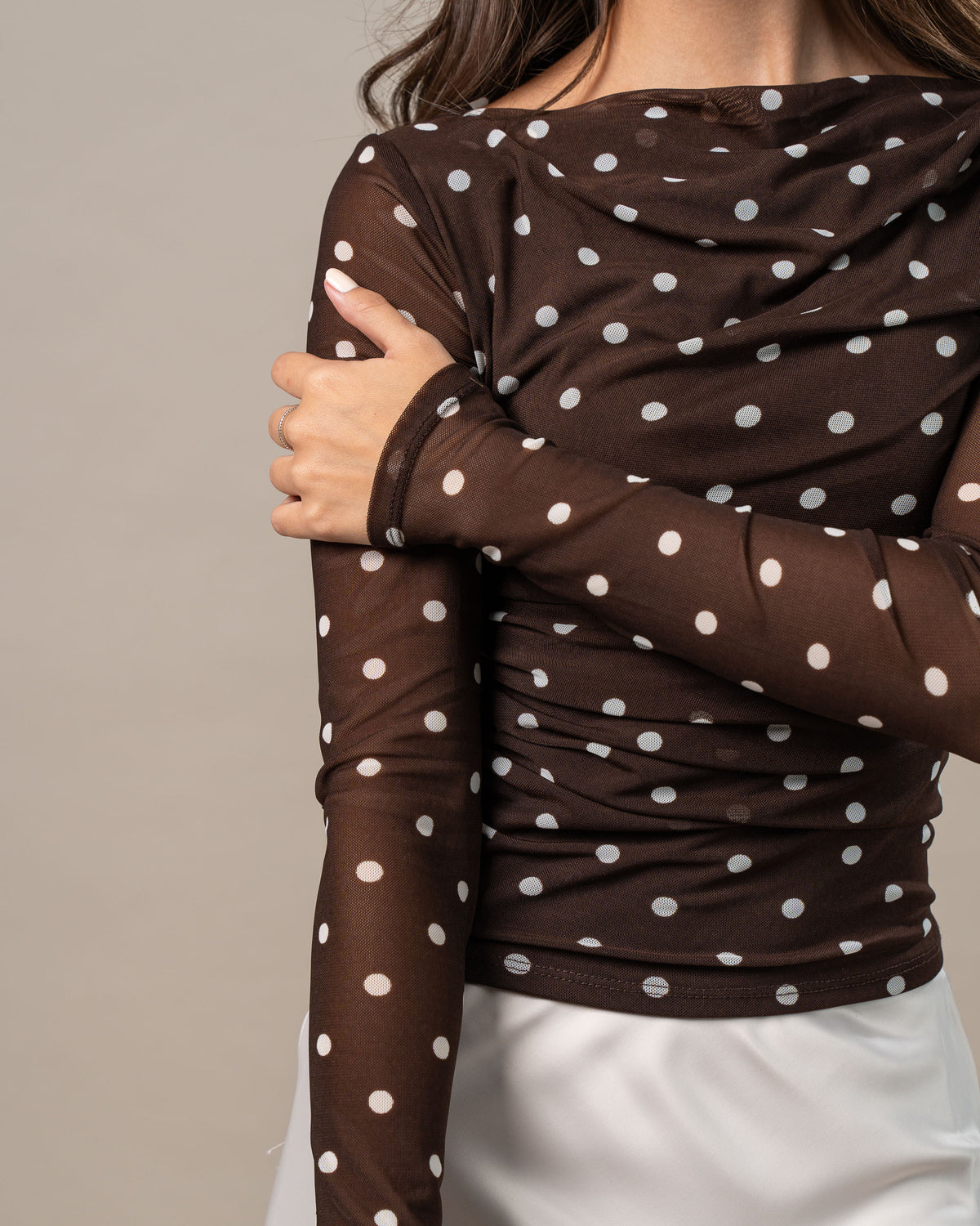 MESH POLKA DOT TOP