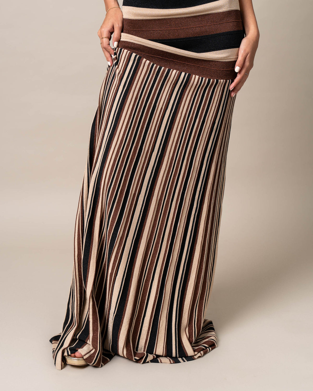 MOCHA STRIPE MAXI DRESS