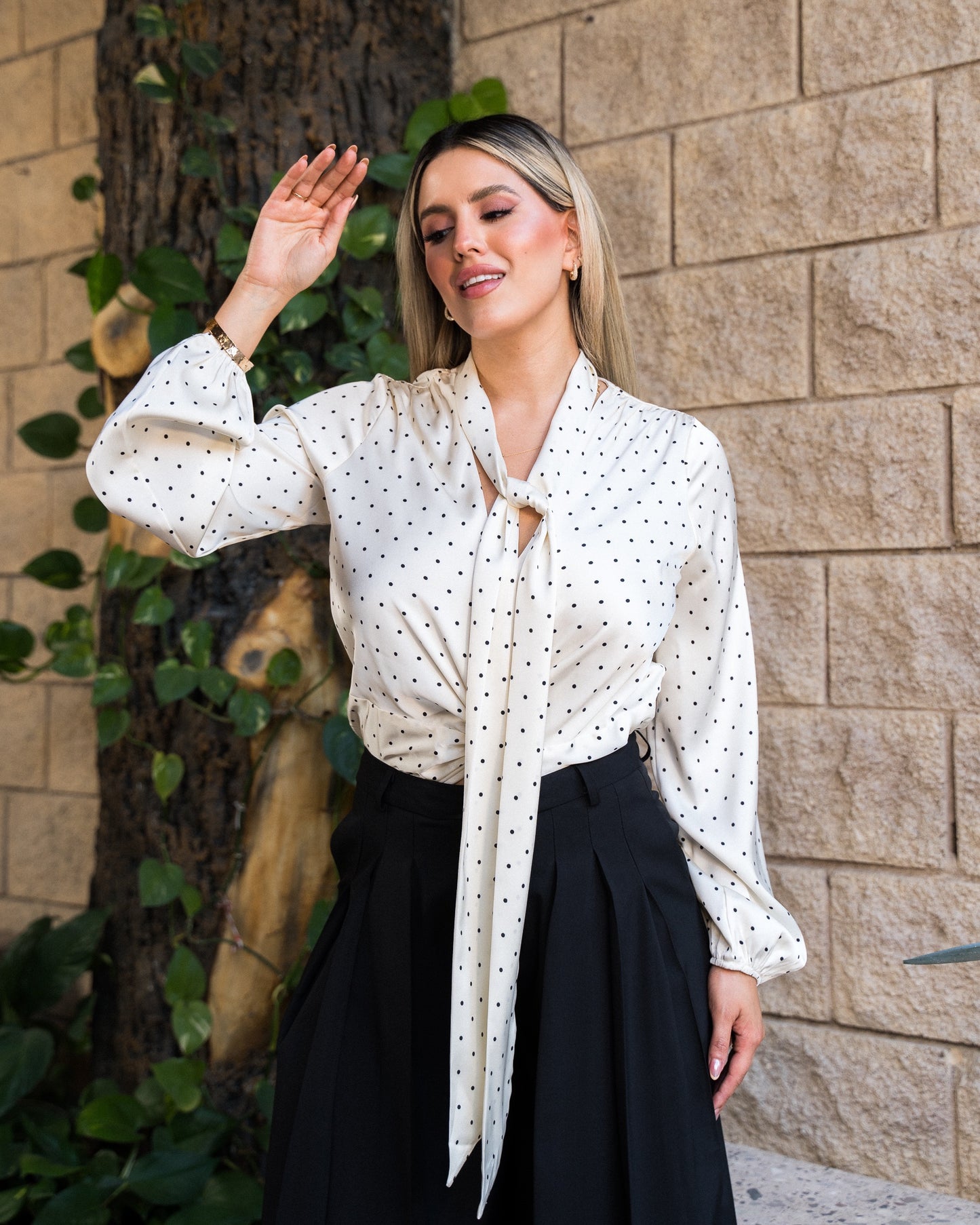 BLUSA POLKA DOT CREAM