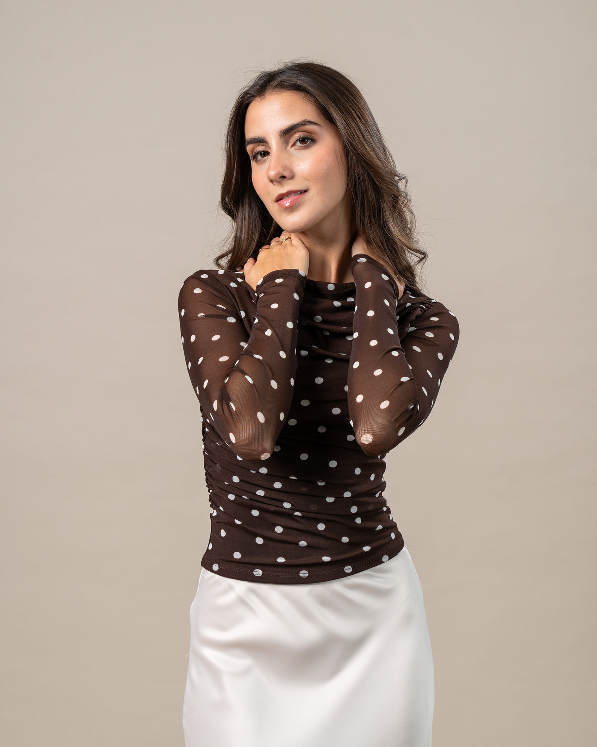 MESH POLKA DOT TOP