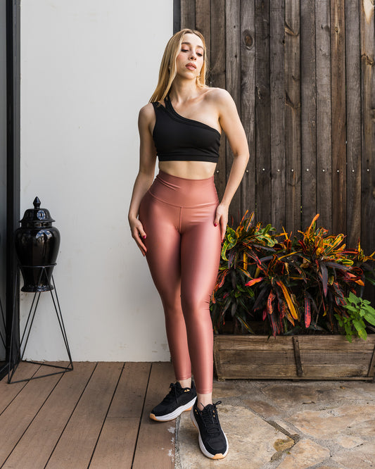 LEGGINGS METALIZADOS ORO ROSA