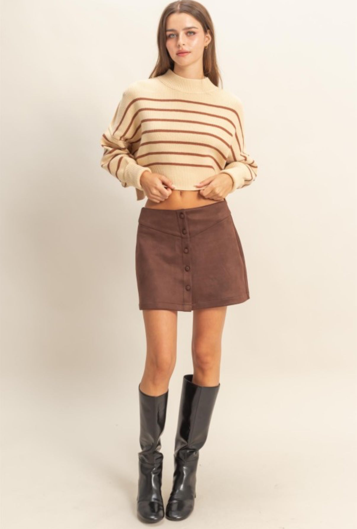 FALDA CHOCOLATE SUEDE