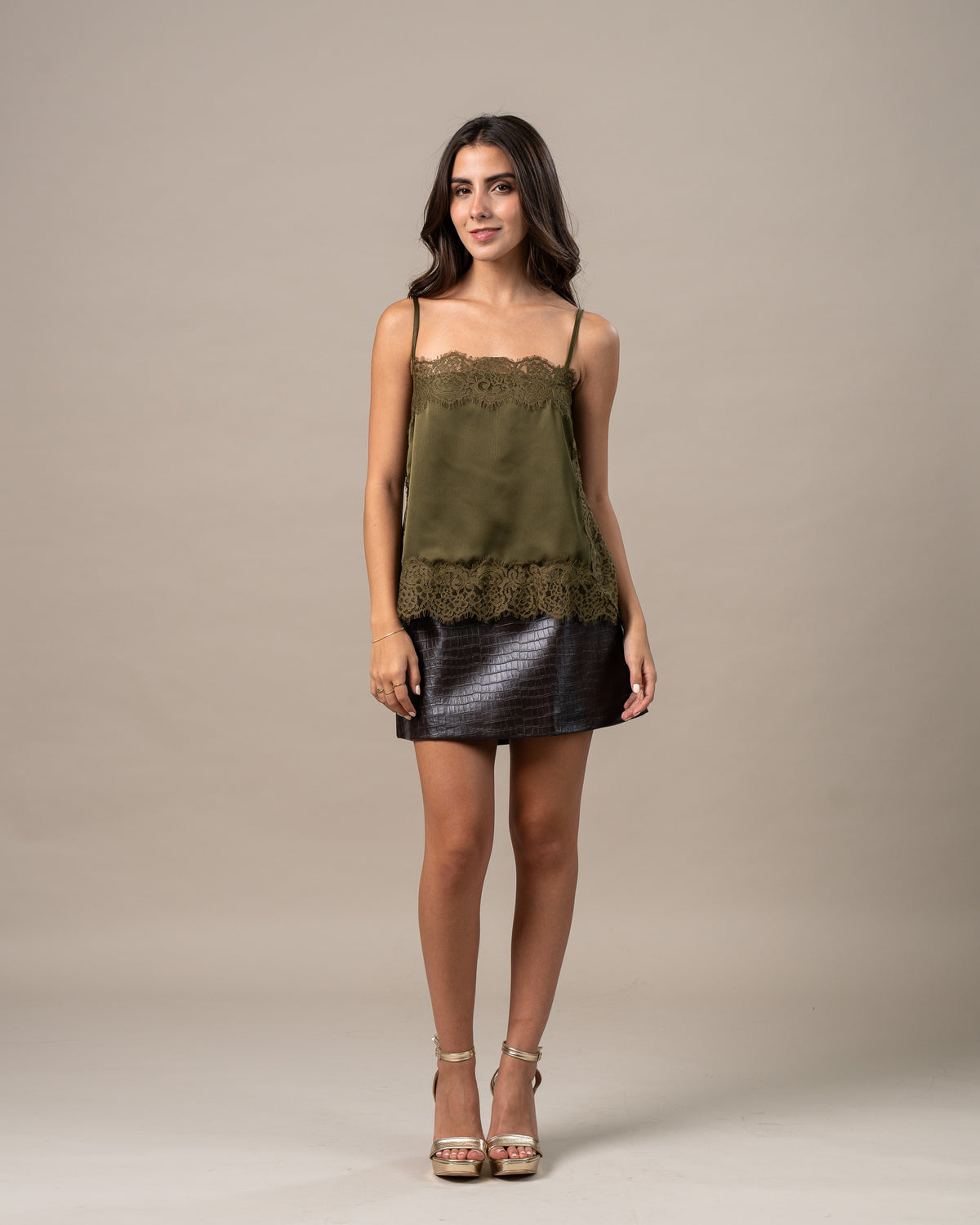 SATIN LACE CAMI