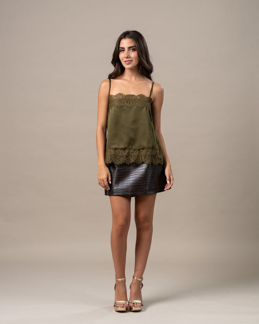 SATIN LACE CAMI