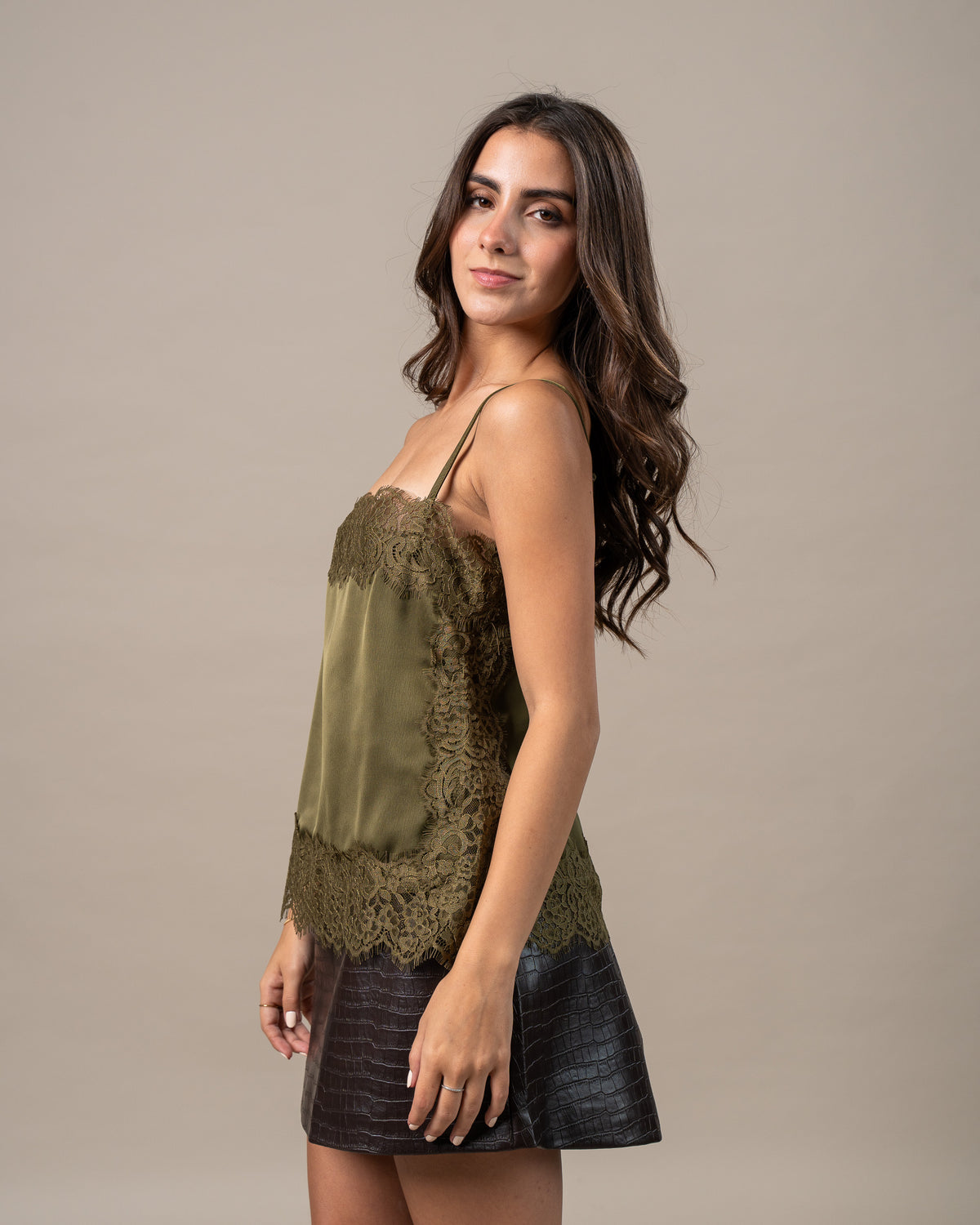 SATIN LACE CAMI
