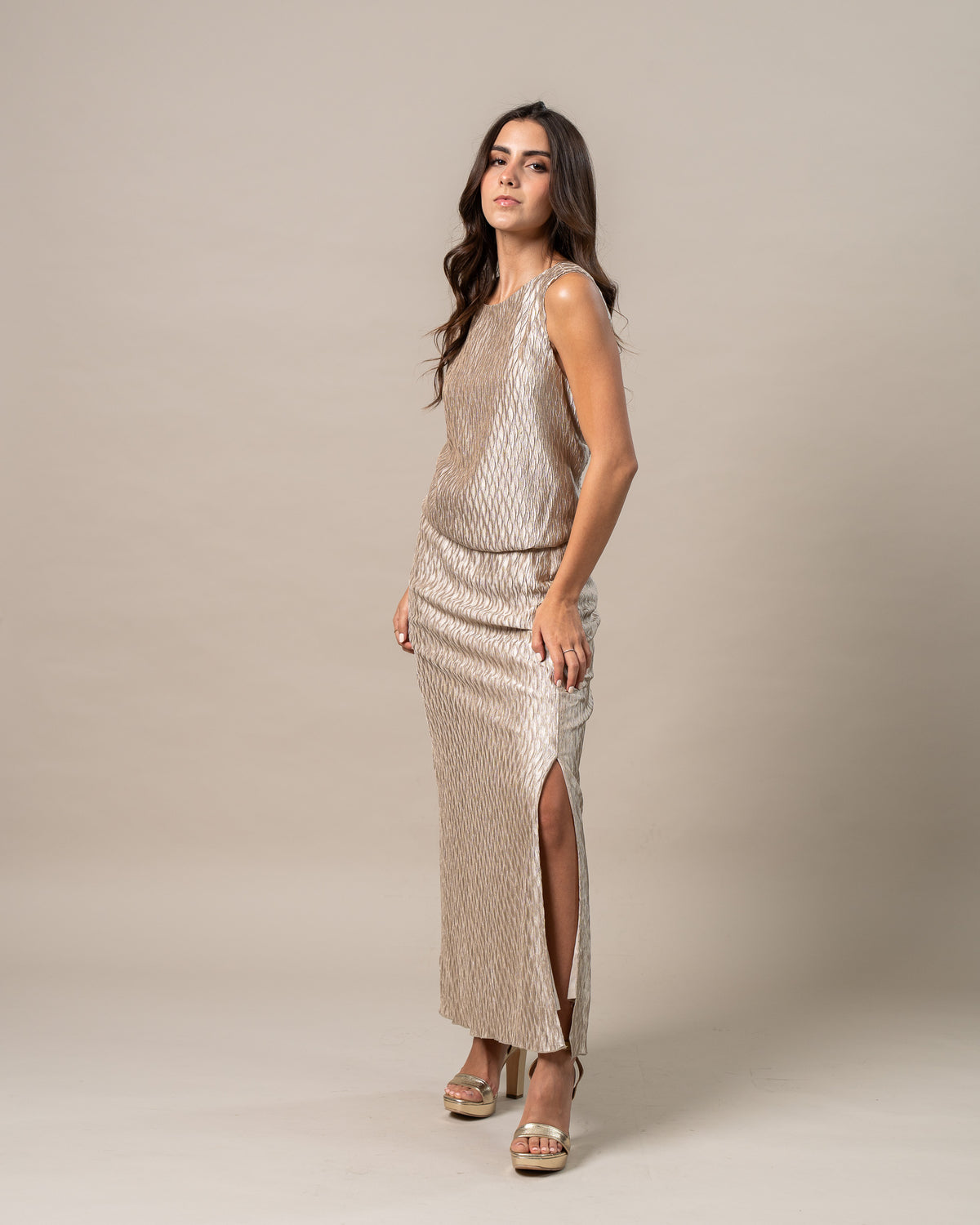 GOLDEN MUSE MIDI SKIRT