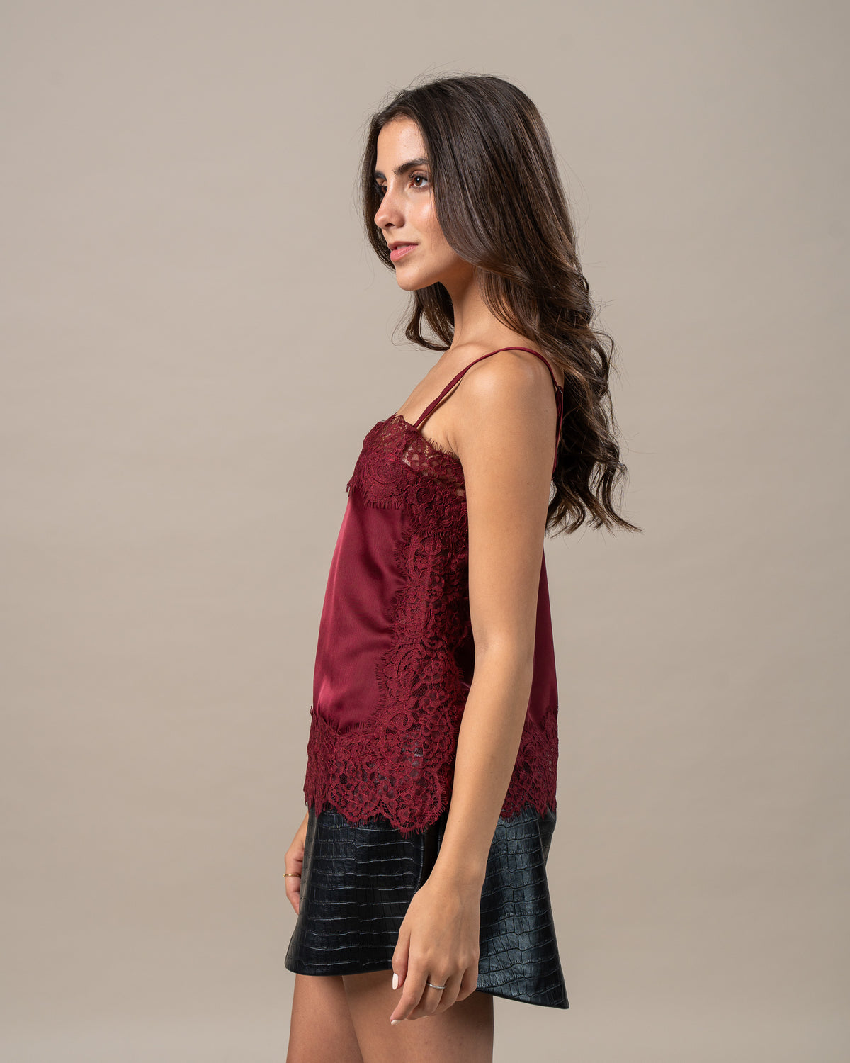 SATIN LACE CAMI