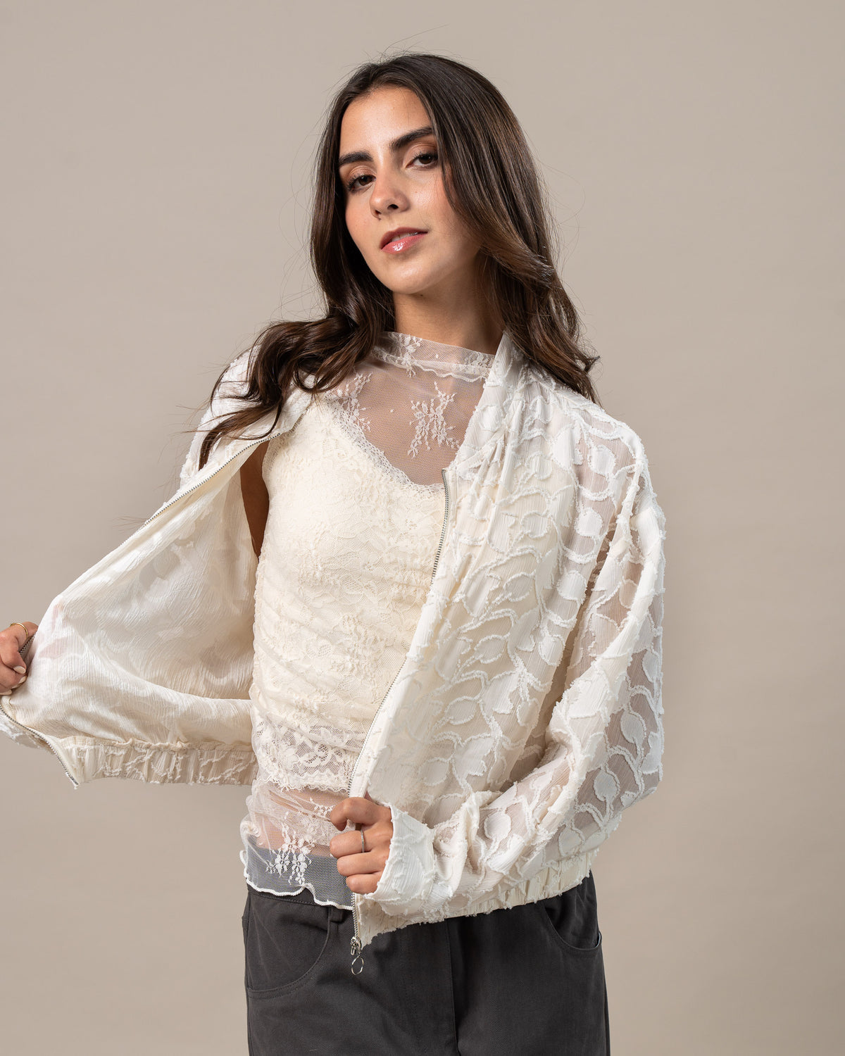 SHEER JACQUARD JACKET
