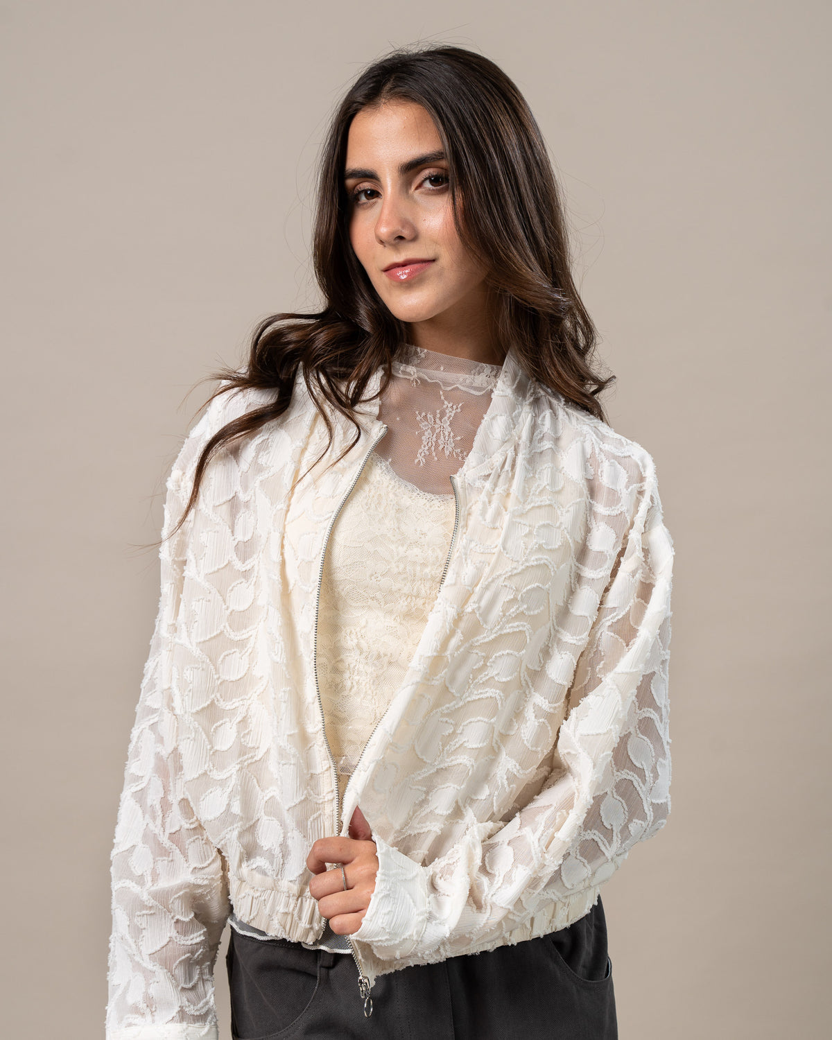 SHEER JACQUARD JACKET