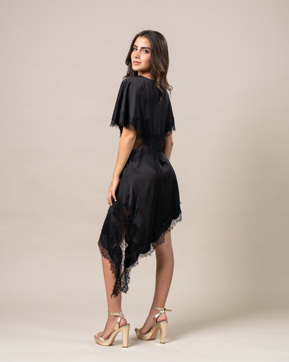 ASYMMETRIC LACE DRESS