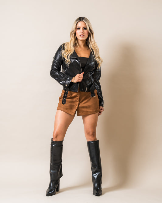 CHAQUETA SNAKE CON CINTURÓN