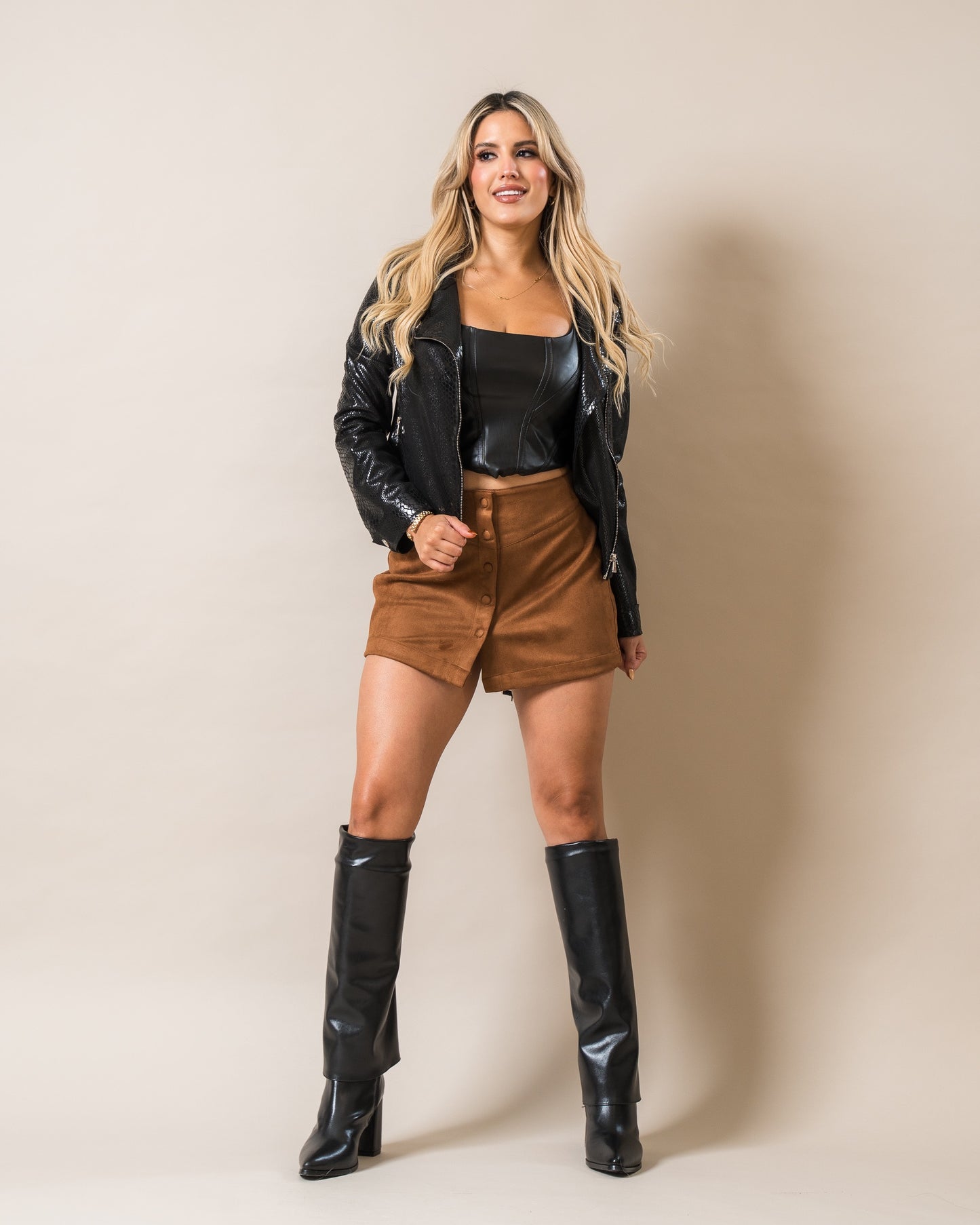 FALDA CAMEL SUEDE