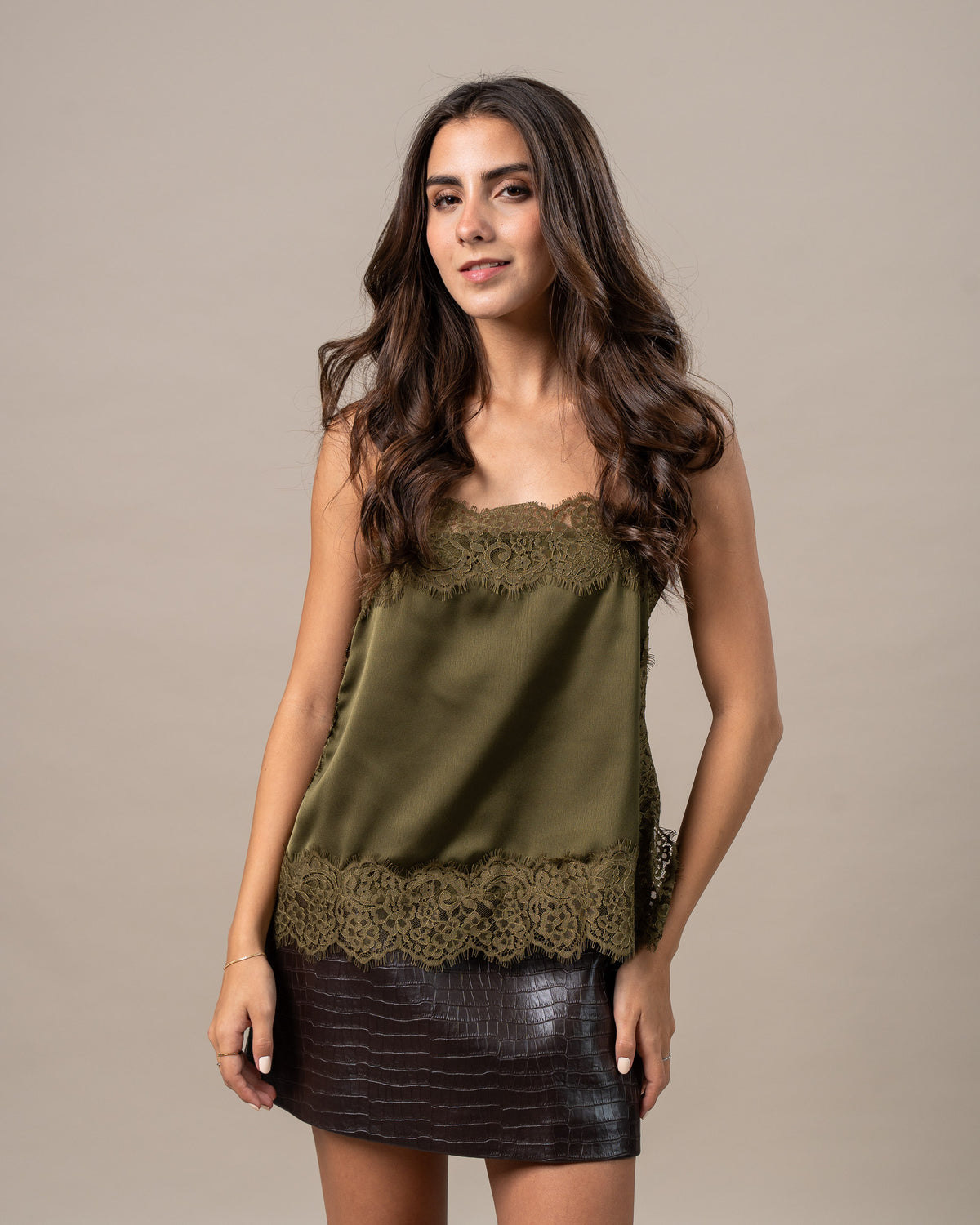 SATIN LACE CAMI