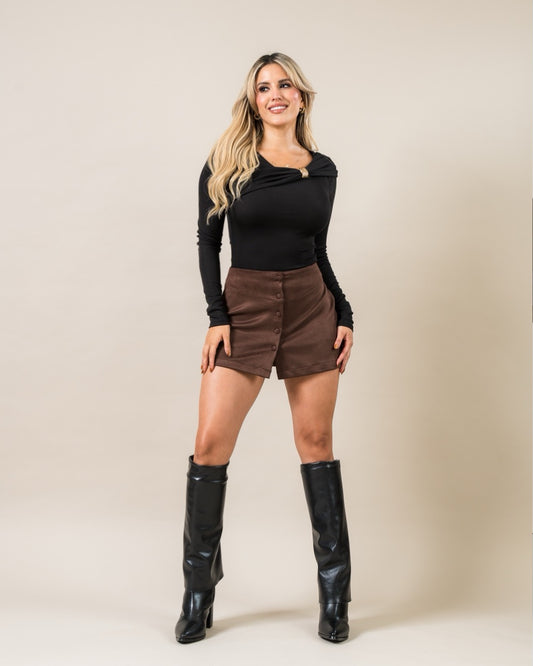 FALDA CHOCOLATE SUEDE