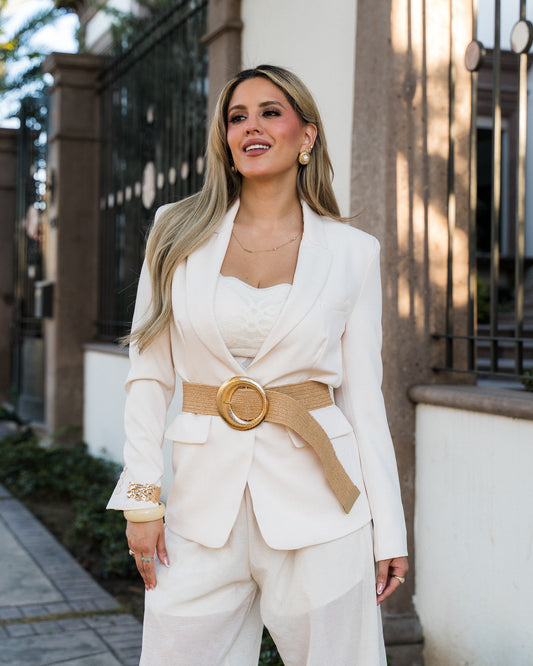 BLAZER WHITE BEIGE