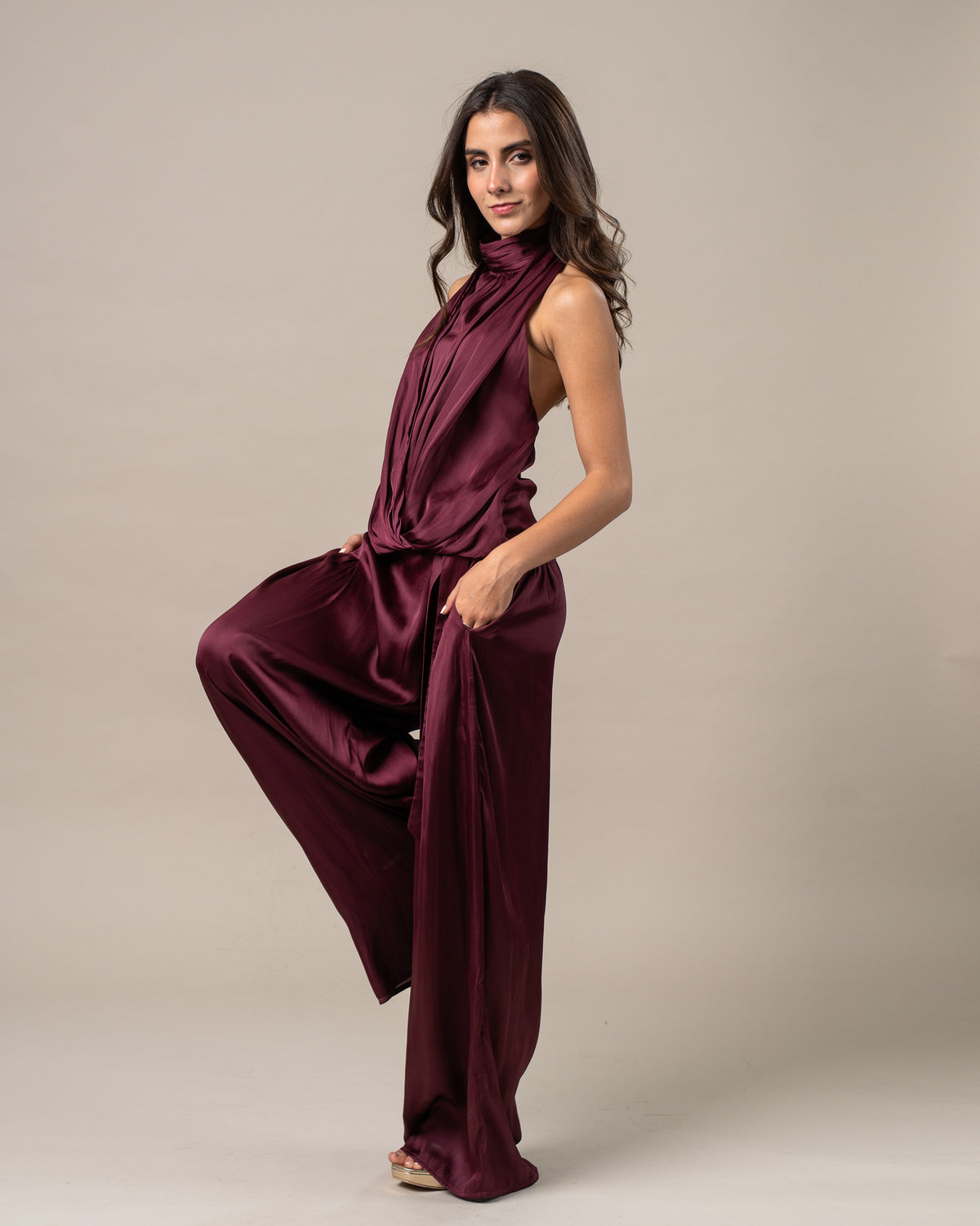 TIE SATIN PANTS