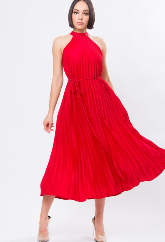 VESTIDO ROJO HALTER